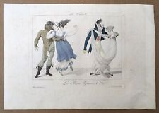 Gravure Originale Ancienne La Walse Le Bon Genre N°1 Pierre de la Mesangère 1827
