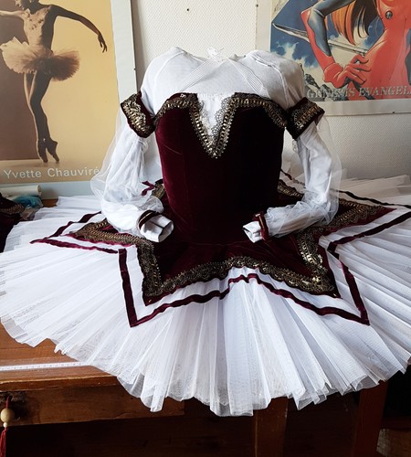 Tutu plateau velour bordeau - ,