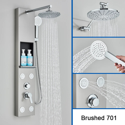 Panneau douche nickel - de, en