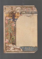 Paris  :menu   RESTAURANT CUBAT  du 5 novembre 1895   (M6861 / B )