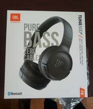 JBL Wireless Headphones Pure Bass Sound Hands-Free Calls Zero Cables Black - NEW