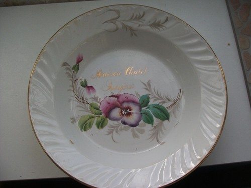 Plat creux faience moulin - plat,