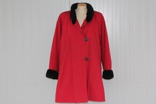 YVES SAINT LAURENT Fourrure Manteau rouge T44 (50387)