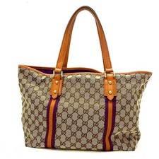 Sac cabas GUCCI toile cuir