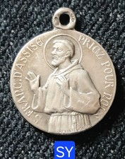 Belle Médaille Argent 15mm- St François d'Assise Priez Pour Nous - Penin Poncet