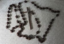 ANCIEN GROS CHAPELET STYLE CHAPELET DE MOINE EN BOIS ET METAL (ORIGINE FATIMA)