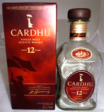 Boîte carton - WHISKY CARDHU SIGNE H. CUMMINGS AVEC LA BOUTEILLE VIDE 12 ANS