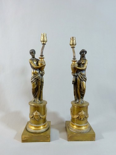 Paire statuettes à - paire,