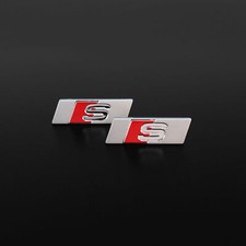 Logo Audi S 2X Émblème Autocollant 9X30Mm SLine Plaquette 9X30Mm