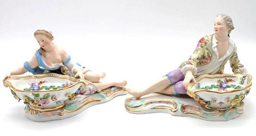 Antique meissen porcelain pair - porcelain,