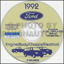 1992 Ford Van Atelier Manuel Sur CD Econoline E150 E250 E350 Club Wagon Service