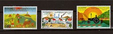 ALGERIE   3 timbres neufs B.D dessins réalisés par des enfants  52m200t6