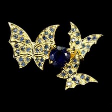 925 Bague en Argent Rond Bleu Saphir 7mm Gemmes Naturelles Bijoux Taille 7