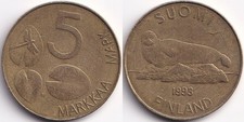 5 Marks Markkaa 1993 M