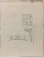 Gravure d' Architecture Maison aux environs de HALL-brabant-balcon en fer forgé