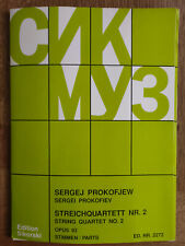 Serge Prokofiev - - String quartet n° 2, Op. 92 sheet music (parts)