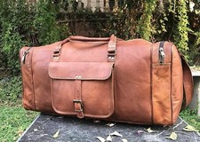 New Men's Duffel en cuir véritable grand sac de voyage vintage pour fitness