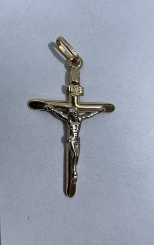 14k two tone - 14k, crucifix