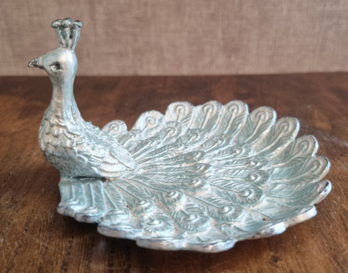Coupe décorative paon métal - coupe,