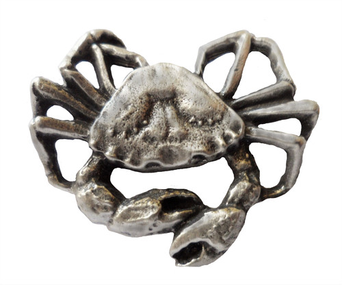 Crab pewter pin badge - pewter,