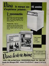PUBLICITÉ PRESSE 1963 VIVA Machine à laver cuve inoxydable MILAINE réfrigérateur