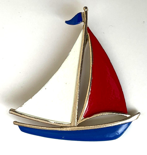 Grand broche vintage bateau - grand,