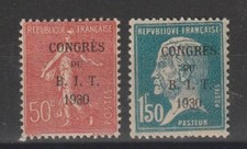 1930 FRANCE CONGRÈS UIT UNIF N° 264-265 MLH MF127057