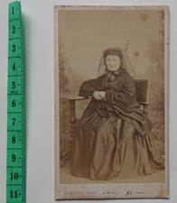 Photo ancienne CDV Portrait d'une vieille Femme (AVANT 1876) GUSTAVE - LE MANS