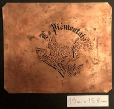 Pochoir ancien LE PIÉMONTAIS avec un écureuil - pour gâteaux - en laiton