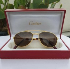 Cartier Driver Ultra Rare Vintage Sunglasses 18K Pilot Vendôme Tank  Wood Buffs 