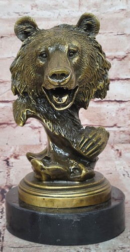 Sculpture buste ours grizzly - ours,