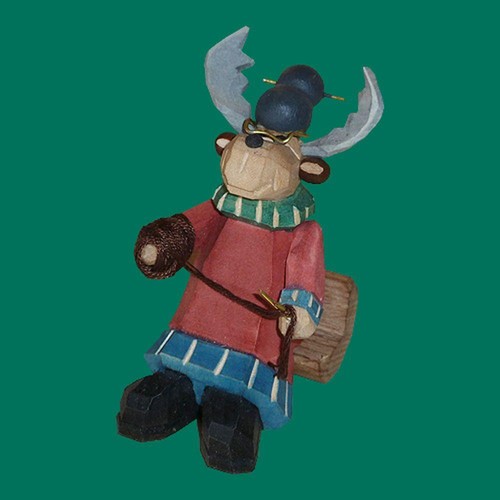 Figurine bois élan - figurine,
