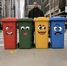 Stickers Poubelle Smiley 4pcs