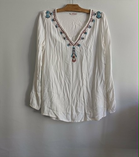 Blouse blanche brodée - , viscose