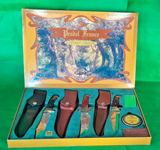 COFFRET CHASSE - PRADEL FRANCE - Lot de 3 couteaux avec pochettes