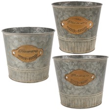 3 Pcs Seau En Fer Pot De Fleur