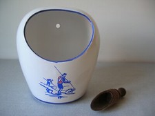 Pot à fleur de sel mural céramique paludier saunier cuillère à gros sel en bois