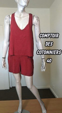Comptoir des Cotonniers Taille 40  Superbe combishort femme rouge foncé