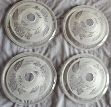 Lot de 4 Coupelles pour lustre ART DECO signées DEVEAU - Verre dégagé à l'acide