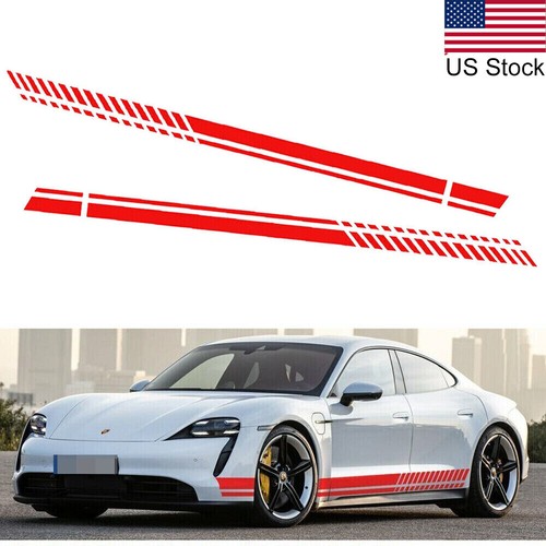 2pcs red sport racing stripe - 2pcs,