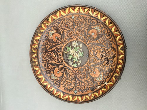 Ancien grand plat mural - , en