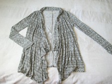 Veste longue chemise A&F Abercrombie & Fitch taille L 14 158 gris blanc sweat