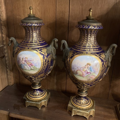 Pair antique french sevres - antique,