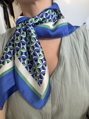 Foulard femme vintage - , bleu