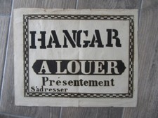 AFFICHE ANCIENNE 1810 hangar a louer presentement PRINTING LITHOGRAPHIE
