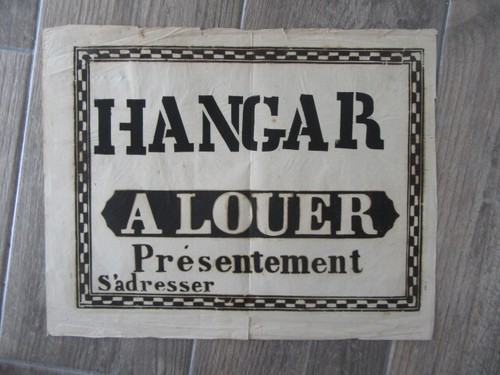 Affiche ancienne 1810 hangar - ancienne, a