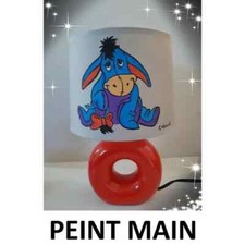  lampe de chevet CreaCat BOURRIQUET AMI WINNIE L OURSON peint main E089
