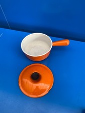 ⚜️ Poêlon à fondue en fonte émaillée vintage Le Creuset Casserole couvercle N°16