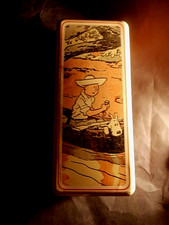 HERGE TINTIN très jolie boîte lithographiée Oreille cassée Delacre pirogue 2013