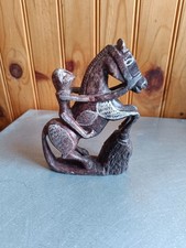 Sculpture cheval en pierre art Africain XXième produit rare origine Gabon